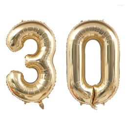 Party Decoration 40 Inch Large Number Figure Balloons 10 20 30 50 60 70 80 90 Years Adult Birthday Anniversary Supplies Gold Silver