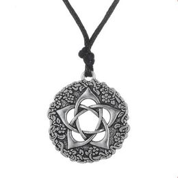 L11 Star Rose Pentacle of the Goddess Pentagram Wiccan Jewellery Pewter Pendant Necklace287R