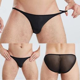 Underpants Seamless Ice Silk Men Underwear Ultra-thin Translucent Sexy Men's Panties Comfortable Breathable Briefs Cool Silkly