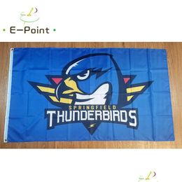 Banner Flags Ahl Springfield Thunderbirds Flag 3X5Ft 90Cmx150Cm Polyester Banner Decoration Flying Home Garden Festive Drop Delivery H Dhxvk