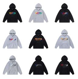 Designer Fashion Clothing Mens Tracksuits Hoodies Trapstar Rainbow Scarf Embroidery Plush Hoodie Closure Zipper Pants Casual Suit Rock768