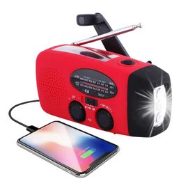 Radio Multifunctional Solar Hand Crank Radio FM AM WB NOAA Weather Radio 2000mAh USB Charging Emergency LED Flashlight Power Ban 231218