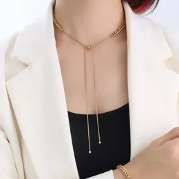 Necklace Earrings Set 2023 Woman Bracelet Tassel Stretch Clasp 18K Gold-Plated Titanium Fashion Jewellery