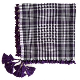 Scarves Shemagh Desert Scarf Chequered Pattern Arab Keffiyeh Shawl Wrap With Tassels Bandana Head Wraps For Men Women