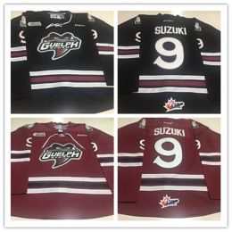 Custom Rare Hockey Jersey Men Youth Women Vintage GUELPH STORM #9 Nick Suzuki 2023 OHL Game Worn Size S-5Xl CCM Black Red 57