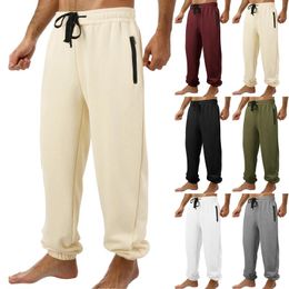 Men's Pants Mens Autumn And Winter Cotton Zipper Pocket Warm Thick Wide Jogging Loose Trousers Fit Oversize Exercise