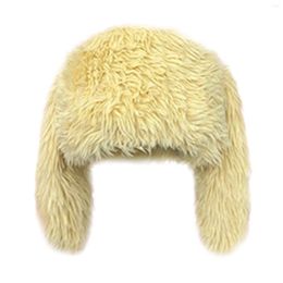 Berets Leather Trapper Hat Kawaii Women Slouchy Winter Hats Fuzzy Furry Snow For Men Gorras Para Hombres