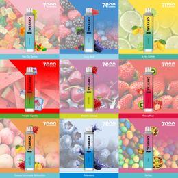 Spanish language packaging Imini Crystal 7000 Puff Disposable 7K E Cigarettes 10Flavors Mesh Coil 16ml Pod Electronic Cigs 0% 2% 3% 5% Device Vaper Vapes RBG Light Vapes