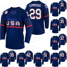 USA 2023 Winter Hockey Jersey Noah Cates Pat Nagle Matthew Knies Andy Miele Drew Commesso Sean Farrell Nick Shore Ben Meyers Strauss Mann Aa