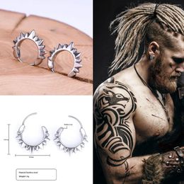 Dangle Earrings Vintage Viking Simple Gear Small Hoop Waterproof Stainless Steel Never Fade Trendy Fashion Gifts For Boys