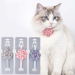 Dog Apparel 2pcs Mixed Colours Adjustable Bow Ties Cat Flower Collars For Dogs Pet Safety Button Supplies Grooming