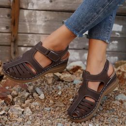 Sandalen Frauen Große Sommergröße Klassische römisch atmungsaktive Schuhe Feste Farbe Trendy Vielseitiger Claikschuh Veratile 806