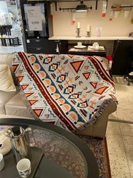 Blankets European Geometry Energy Throw Blanket Sofa Decorative Slipcover Cobertor Covers Plane Travel Plaid Stitching
