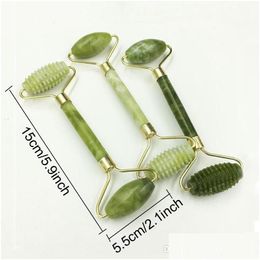 Other Household Sundries Natural Jade Double Head Face Mas Roller Tools Facial Beauty Masr Thin Slimming Body Neck Bh1721 Drop Deliver Dhesx