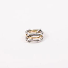 Band Rings High End PVD Wholesale No Fade Personality Two tone Three Circle Cross Stainless Steel Finger Ring for Women 231219