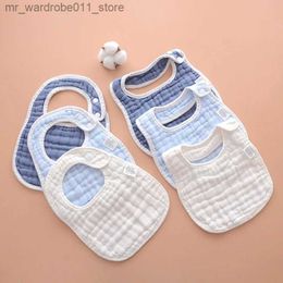 Bibs Burp Cloths 6 PCs Cotton Gauze Baby Bibs Absorbent Cotton Newborn Boys Girls Feeding Burp Cloth Drooling Bib Bandana Baby Shower Gift Q231219