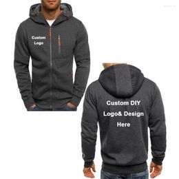 Mens Hoodies Custom Your Zipper Hooded Jacket for Men Fashion Spring Casual Sports Street Wear Diy Male Cardigan with Pockets