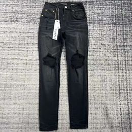 Ksubi Jeans Designer Mens Purple Jeans Ripped Straight Regular Jeans Denim Tears Washed Old Long Black Jeans 405