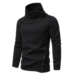 Men's Hoodies Men Fall Sweater Sweatshirt High Piled Collar Knitted Warm Thick Pullover For Winter Long Sleeve Mid