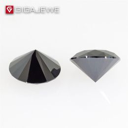 GIGAJEWE Black color 6 5mm-9mm loose moissanite diamond for jewelry making2870