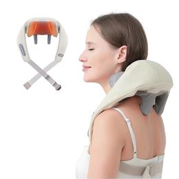 Massaging Neck Pillowws Shiatsu Back Neck Massager with Heat Electric Massager for Back Shoulder Massage Pillow Muscle Relaxation Gift for Family 231218