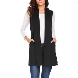 Women's Vests Womens Long Sleeveless Draped Lightweight Open Front Cardigan Vest