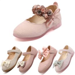 Flat Shoes Girl Shoes For Kids Soft Sole Leather Flats Children's Flats Lace Floral Princess Party Performance Shoes Cute Big Student 231219