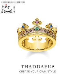 Band Rings Royal Ring Golden Crown Europe Queen Fine Jewerly For Women Spring Brand Bohemia Gift In 231218