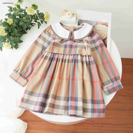 New baby dress designer girl dresses Size 90-100 Multi color plaid printing child skirt autumn toddler frock Dec05