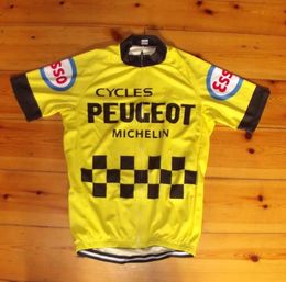 Tops Peugeot Yellow Mens Cycling Jersey Ropa Ciclismo Cycling Shirts MTB Bike Tops Bicycle Clothes 2024 Cycle Uniform2XS6XL A53