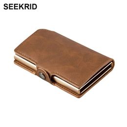 Men's Smart Wallet RFID Blocking Metal Business ID Credit Card Holder Thin Aluminium Card Case Mini Cardholder Thin Wallet for296l