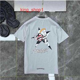 Chromes Mens t Shirts Heart High Quality Brand Crew Neck Short Sleeves Tops Tees Tshirts Casual Horseshoe Sanskrit Cross Print Chromees Hearts 11 841Q