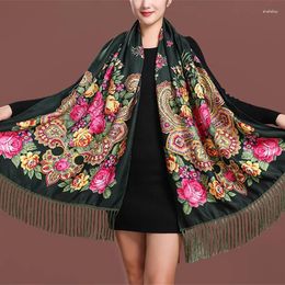 Scarves 2023 Embroidery Shawls Female Designer Women Winter Scarf Pashmina Flower Bufandas Foulard Warm Hijab Wraps Travel Stoles