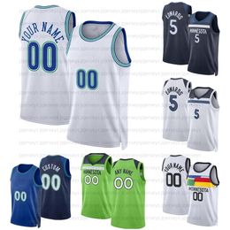 5 Anthony Edwards Rudy Gobert Karl-Anthony Towns Basketball Jersey Naz Reid Minnesotas Dangelo Russell Wendell Moore Jr. Jaden McDaniels 2023 2024 City Mike Conley