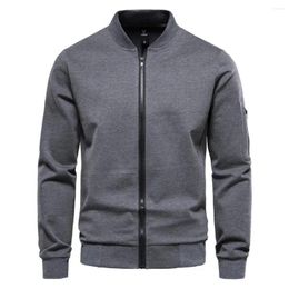 Men's Jackets 2023 Autumn European Size Stand Collar Jacket Youth British Style Fashion Casual