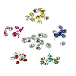 Chandelier Crystal 14mm 100pcs Glass Prisms Octagonal Beads Colour Silver Back Lamp Parts For Pendant Decoration