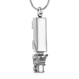 Pendant Necklaces Cremation Jewellery Urn Necklace For Ashes Stainless Steel 18 Wheeler Semi Truck Keepsake Holder Memorial Locket