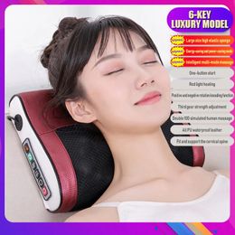 Massaging Neck Pillowws Multifunctional Neck Massage Pillow Device Electric Neck Massager 6 Buttons Cervical Neck Massage Pillow Relaxation Neck Pillow 231218