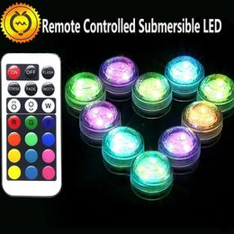 10pcs Party Mini LED Strings With 1piece Battery Remote Control Submersible Table Lamp Indoor Decoration Christmas Wedding Lightin191A