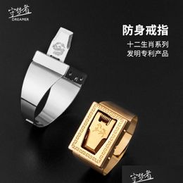 Band Rings Taobao Tiktok Red Recommended Twee Constellation Innovative Defense Accessories Anti Wolf Artifact Yudd304T Drop Delivery Dhrk9