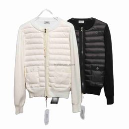 Women's Down Parkas 2022 spliced knitted down jacket women's white duck down stuffing casual sports fashion lightweight coat J231219