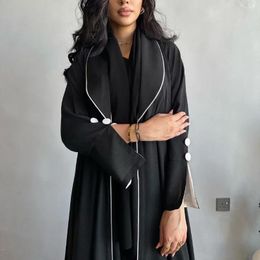 Ethnic Clothing Winter Open Abaya Dubai Luxury Black Muslim Dress Saudi Abayas For Women Eid Arab Islamic Clothes Turkey Kimono Coat Kaftan