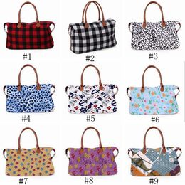 Bags 17 inch plaid Duffel Bag Highcapacity camouflage Travel Tote Leopard print handbag Double Handles Outdoor Sport Bag ZZA1011