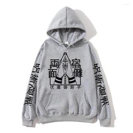 Men's Hoodies Sweatshirt Man Harajuku Fleece Hoody Spring Pockets Hooded Streetwear Anime Print Pullovers