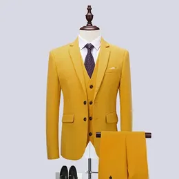 Men's Suits Suit Spring Coat Formal Dress Groom Man Three Piece Set With Extra Fat Plus Size Chubby Solid Colour Slim Fit