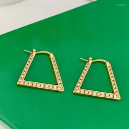 Dangle Earrings Luxury Jewelry Designer Gold Silver Rectangular Geometric Crystal Women Brand Trend