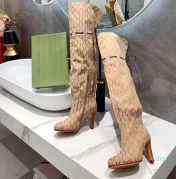 Tasarımcı Botlar Diz kış ayak bileği bot ayarlanabilir kayışlar tuval fermuar bağcıları orijinal ayakkabılar bayanlar kızlar seksi yüksek boot112