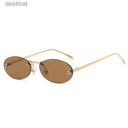 Sunglasses Cat Eye Sun Glasses Female Outdoor Shopping Women Sunglasses Shades Rimless Driving Eyewear Glasses Retro Letter OvalL231219