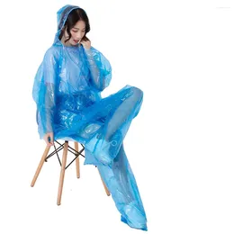 Raincoats One-Off Raincoat Top Pants Split Rainwear Outdoor Travel Waterproof PE Rain Clothes For Adult Women Men Random Colour