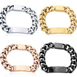 Designer bracelets for Men and Women Stainless Steel cuban Link Iced out braceletS bracciali Chain Bracelet for women Male Drop Sh235z